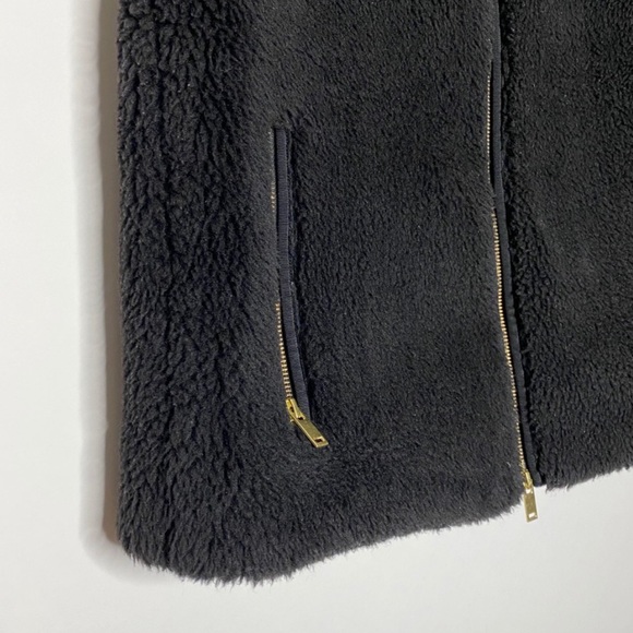 J. Crew Faux Fur Shearling Vest XS Black - Picture 10 of 10
